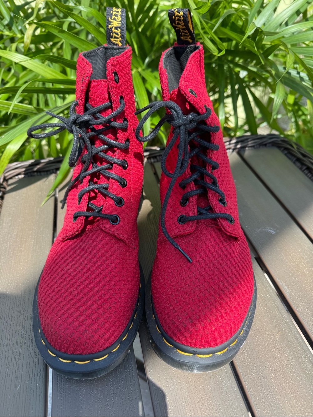 Dr. Martens PAGE WC Red Lace-Up Women's Combat Boots. Size 8